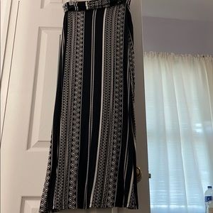 Black and white maxi skirt